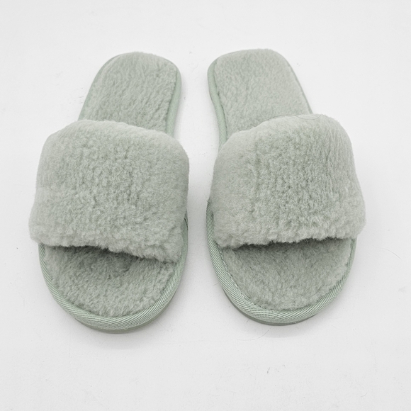 Splendid Womens Carmen Slide Sandals Slippers Open Toe Faux Far Mint Size 6M NWB - Picture 4 of 10